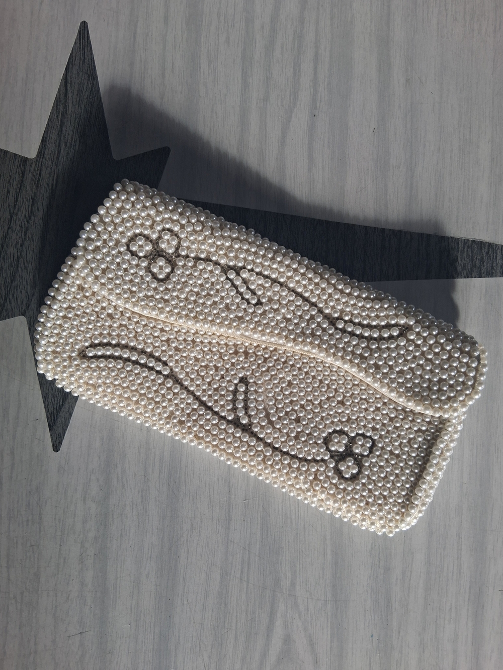 Vintage Pearl Beaded Evening Clutch